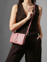 Sac Bandouli�re Torsade Cuir Etrier Rose torsade ETOS0142-vue-porte