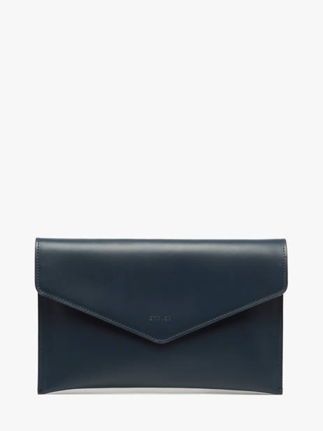 Pochette De Soirée L Paddock Cuir Etrier Bleu paddock EPAD075L